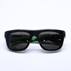 Bottega Veneta Sunglasses Made in Japan Acetate Rubber Black Green 53 Eyewear — view 2