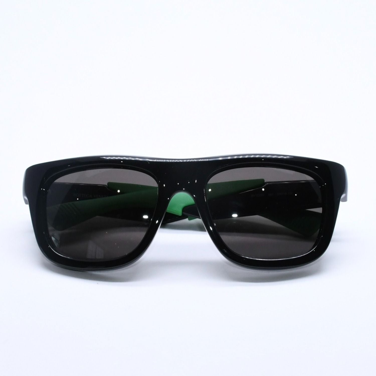 Bottega Veneta Sunglasses Made in Japan Acetate Rubber Black Green 53 Eyewear — view 2