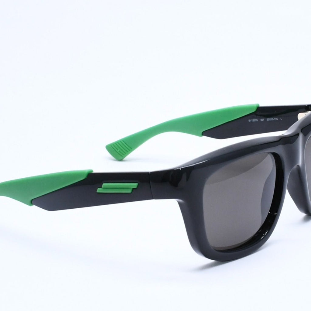 Bottega Veneta Sunglasses Made in Japan Acetate Rubber Black Green 53 Eyewear — view 4