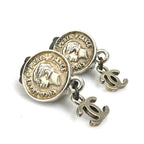 Chanel Earrings Medallion Silver — view 2