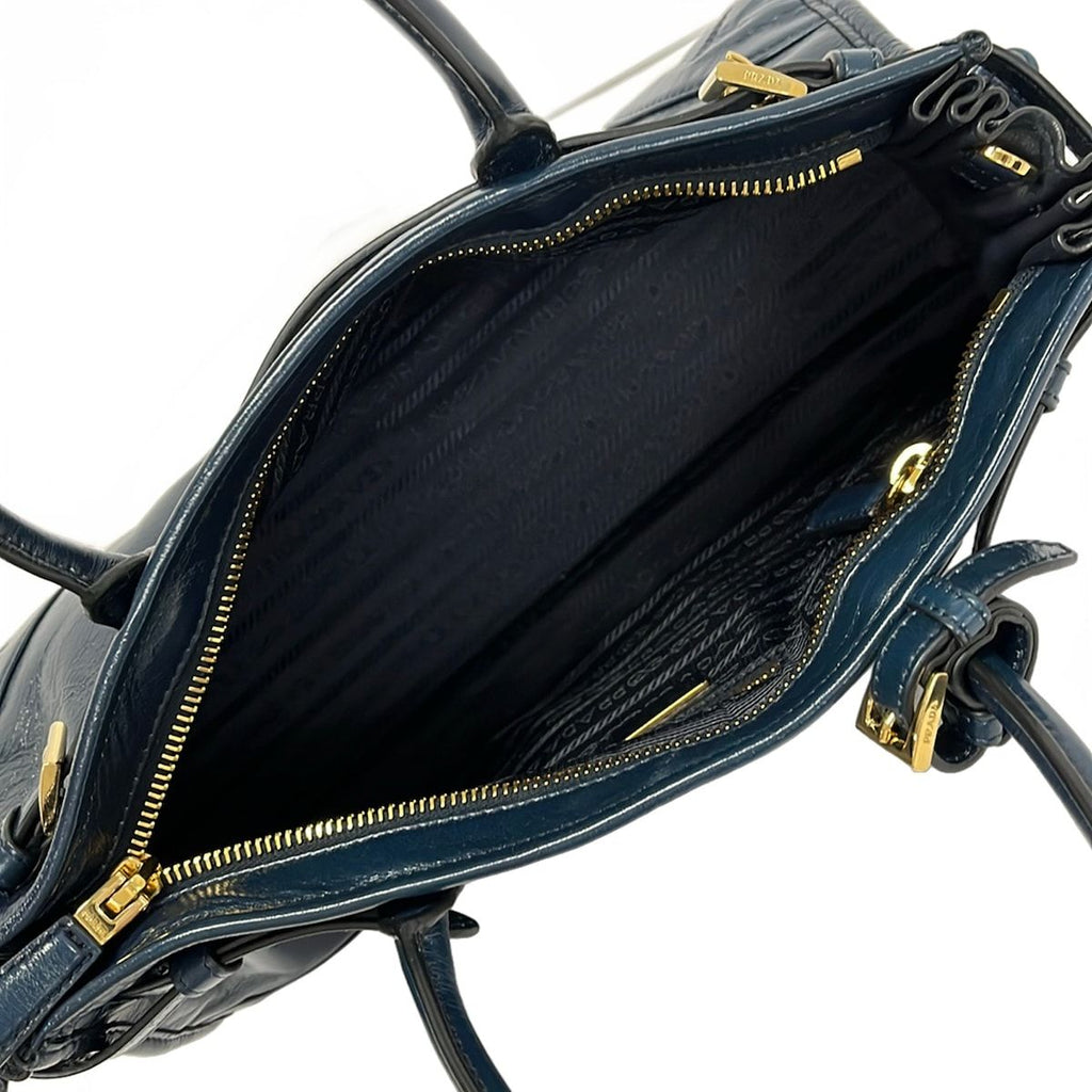Prada Shoulder Bag Boni Dark Navy Leather — view 7