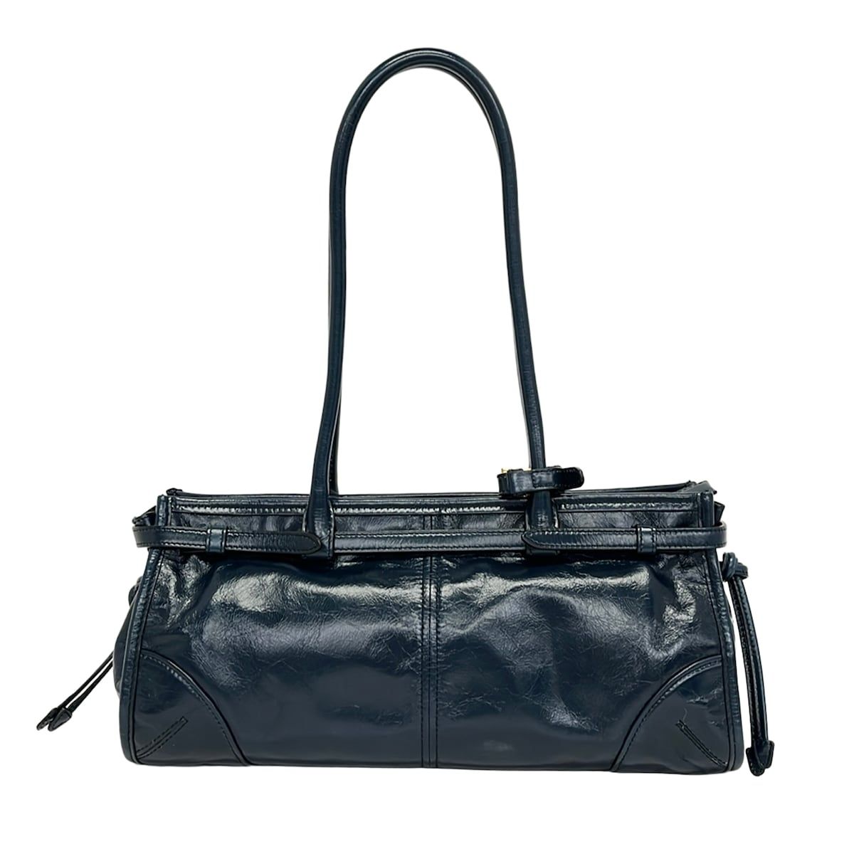 Prada Shoulder Bag Boni Dark Navy Leather — view 3
