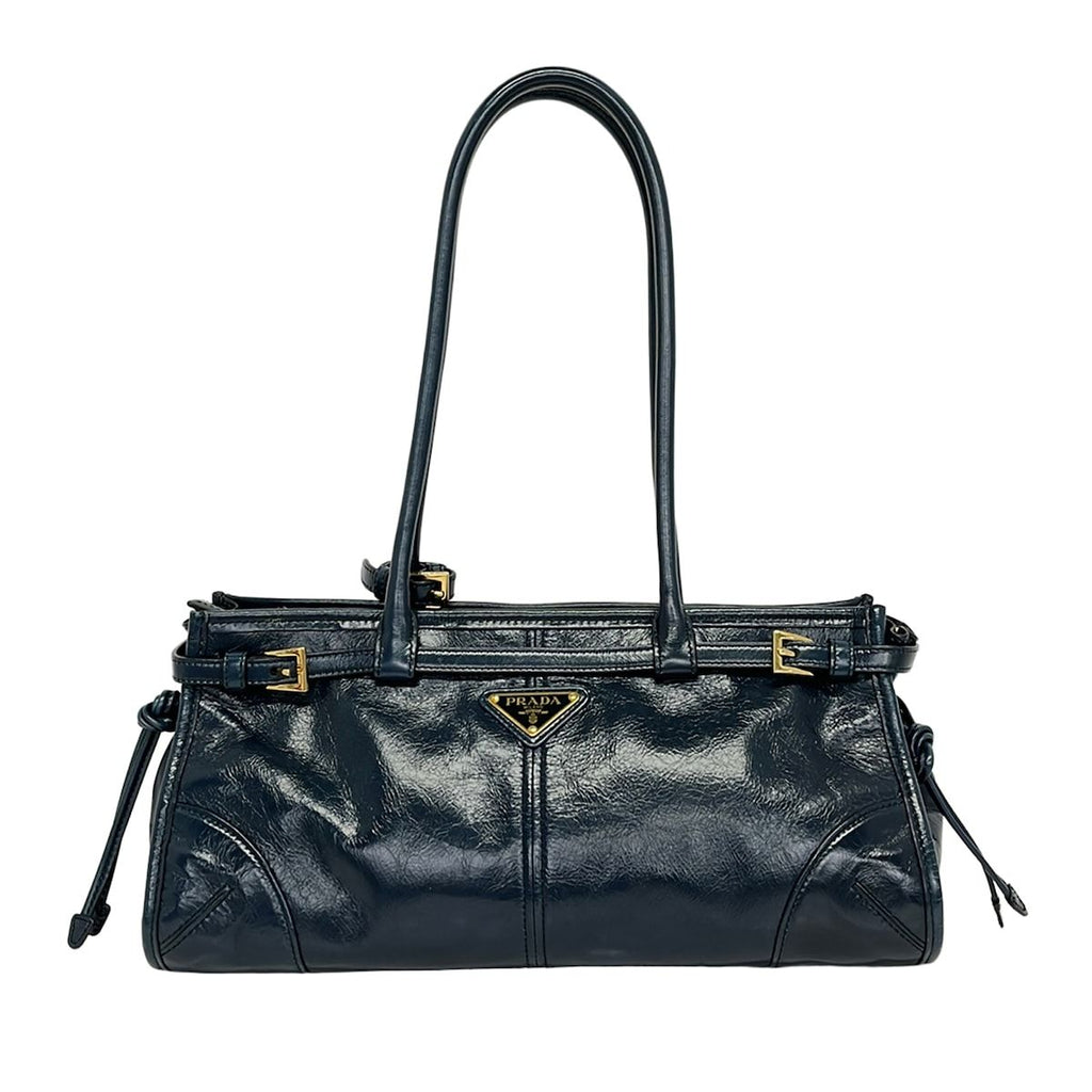 Prada Shoulder Bag Boni Dark Navy Leather