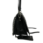 Prada Shoulder Bag Etiquette Black Studs Leather — view 2