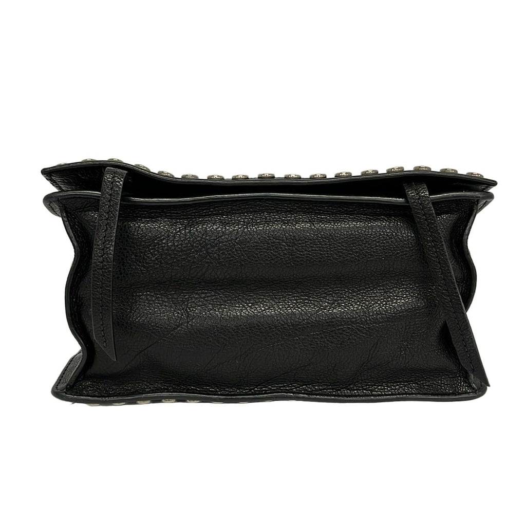 Prada Shoulder Bag Etiquette Black Studs Leather — view 5