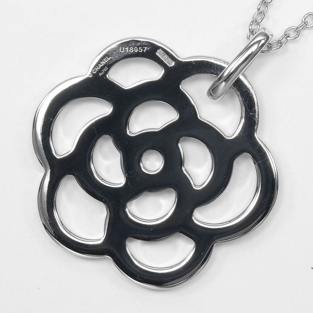 Chanel Camellia White Gold Diamond Necklace — view 4