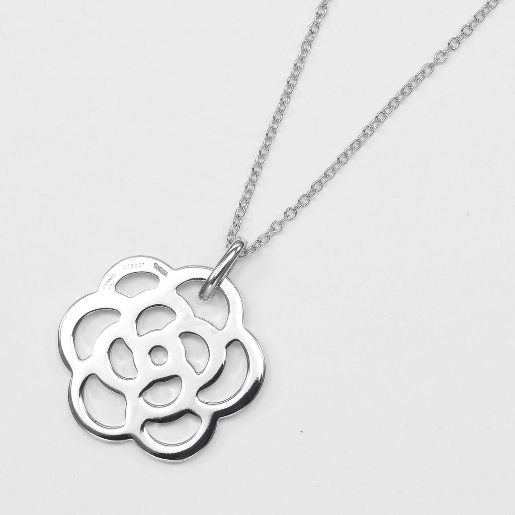 Chanel Camellia White Gold Diamond Necklace — view 3