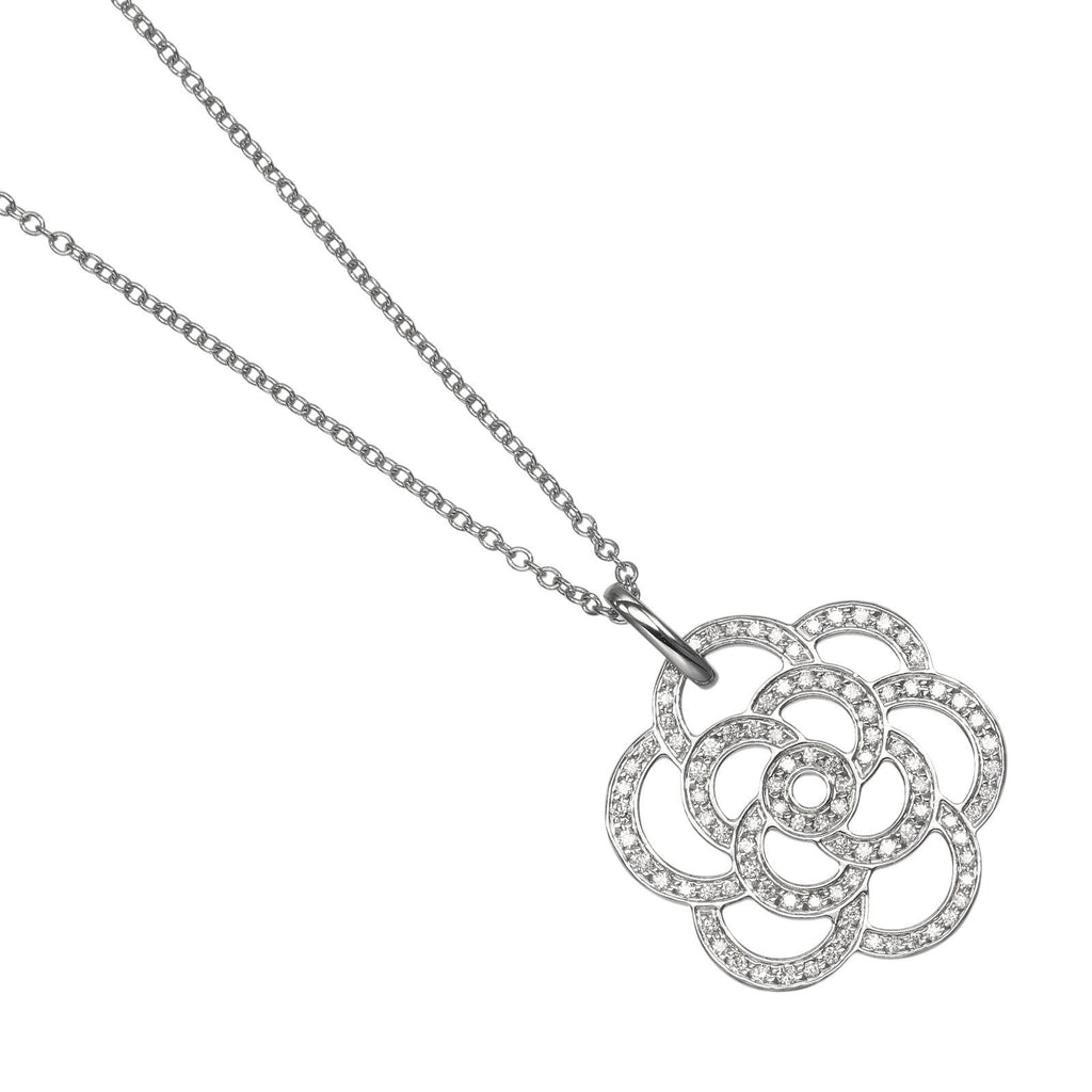Chanel Camellia White Gold Diamond Necklace