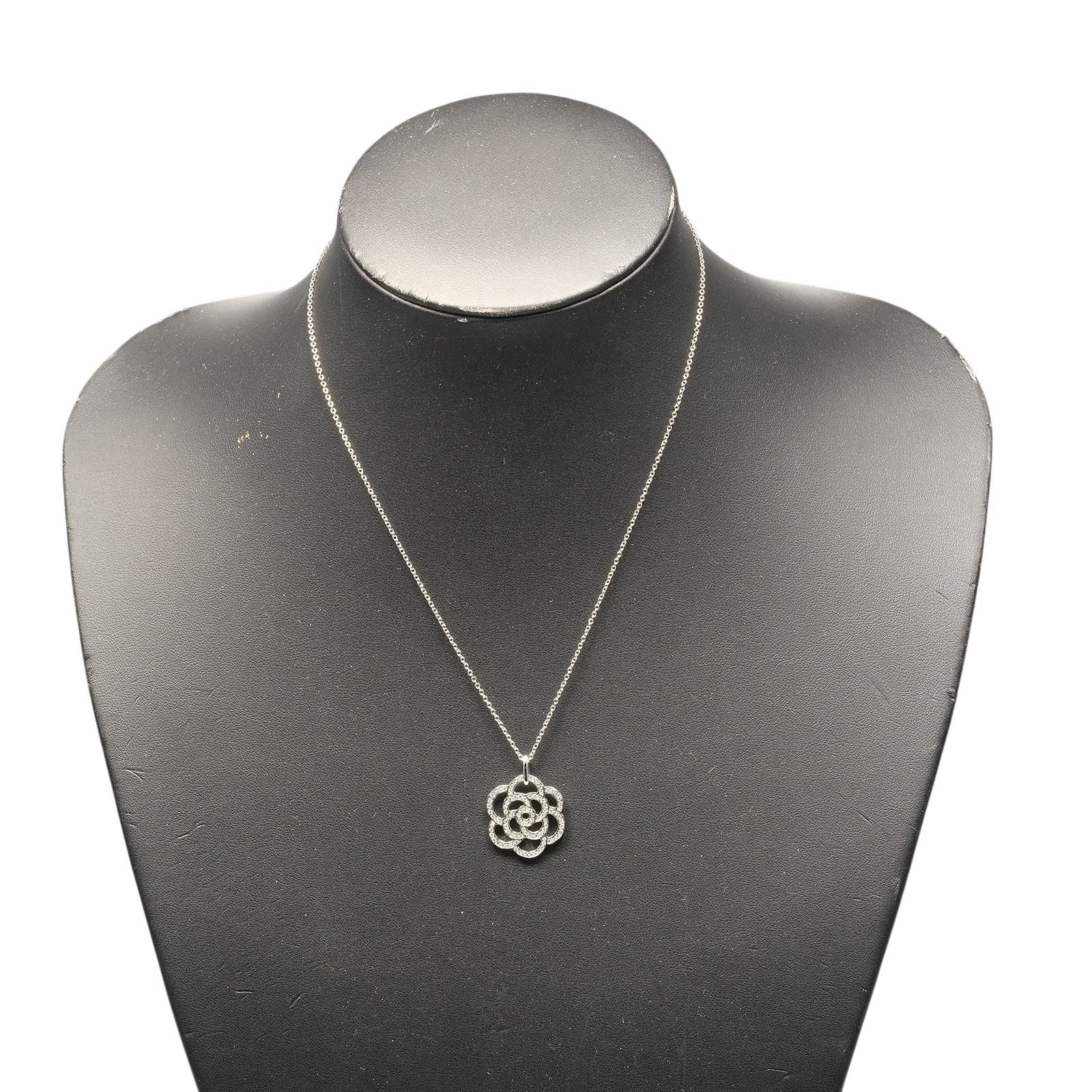 Chanel Camellia White Gold Diamond Necklace — view 2