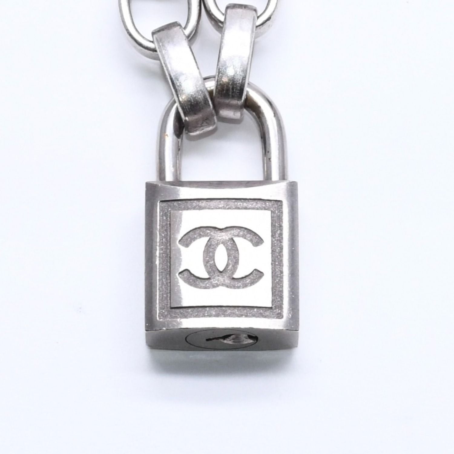 Chanel Necklace Silver Chain CC Logo Metal — view 3
