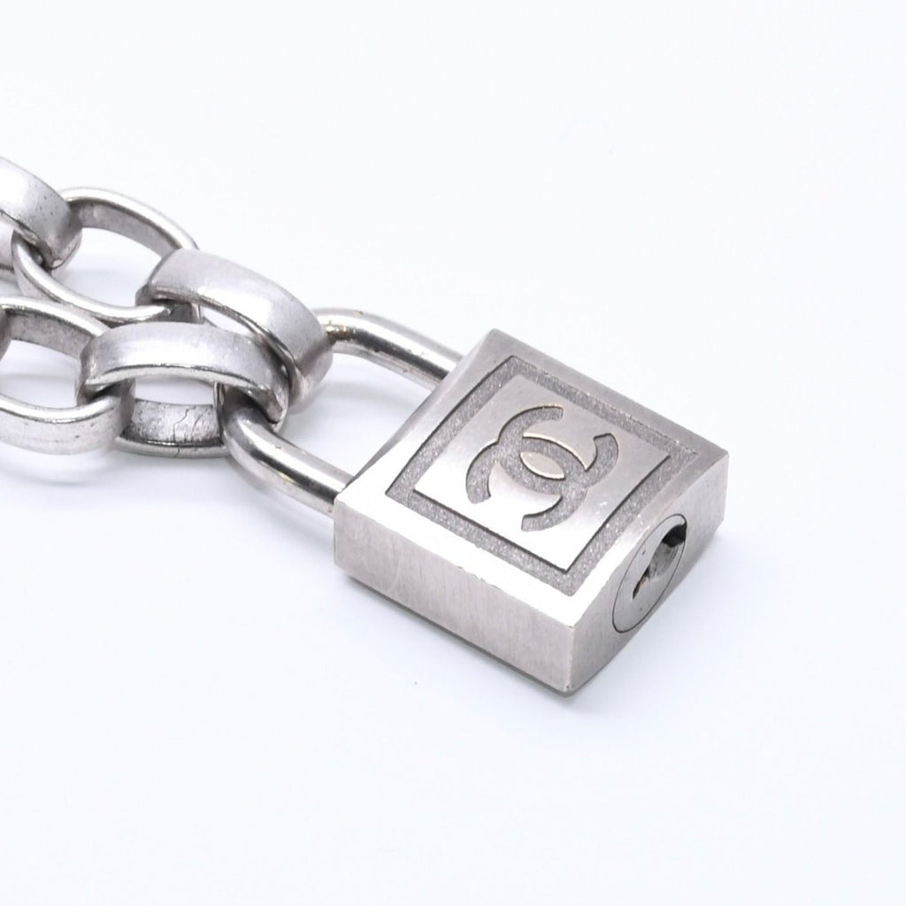 Chanel Necklace Silver Chain CC Logo Metal — view 5