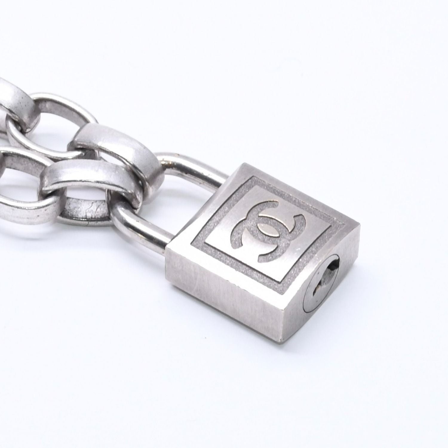 Chanel Necklace Silver Chain CC Logo Metal — view 5