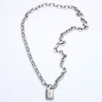 Chanel Necklace Silver Chain CC Logo Metal — view 2
