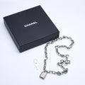 Chanel Necklace Silver Chain CC Logo Metal