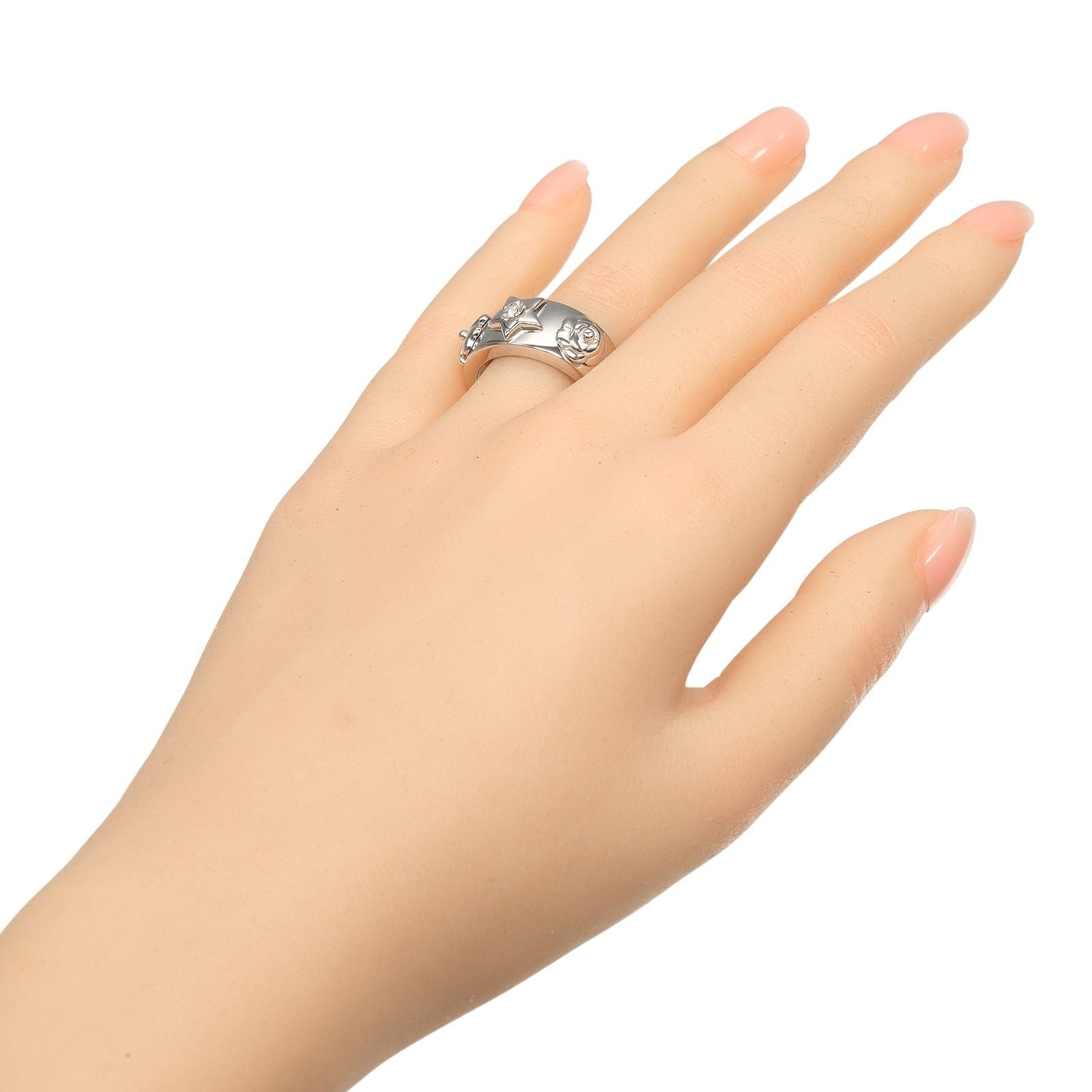 Chanel Three Symbol White Gold Diamond Ring — view 2