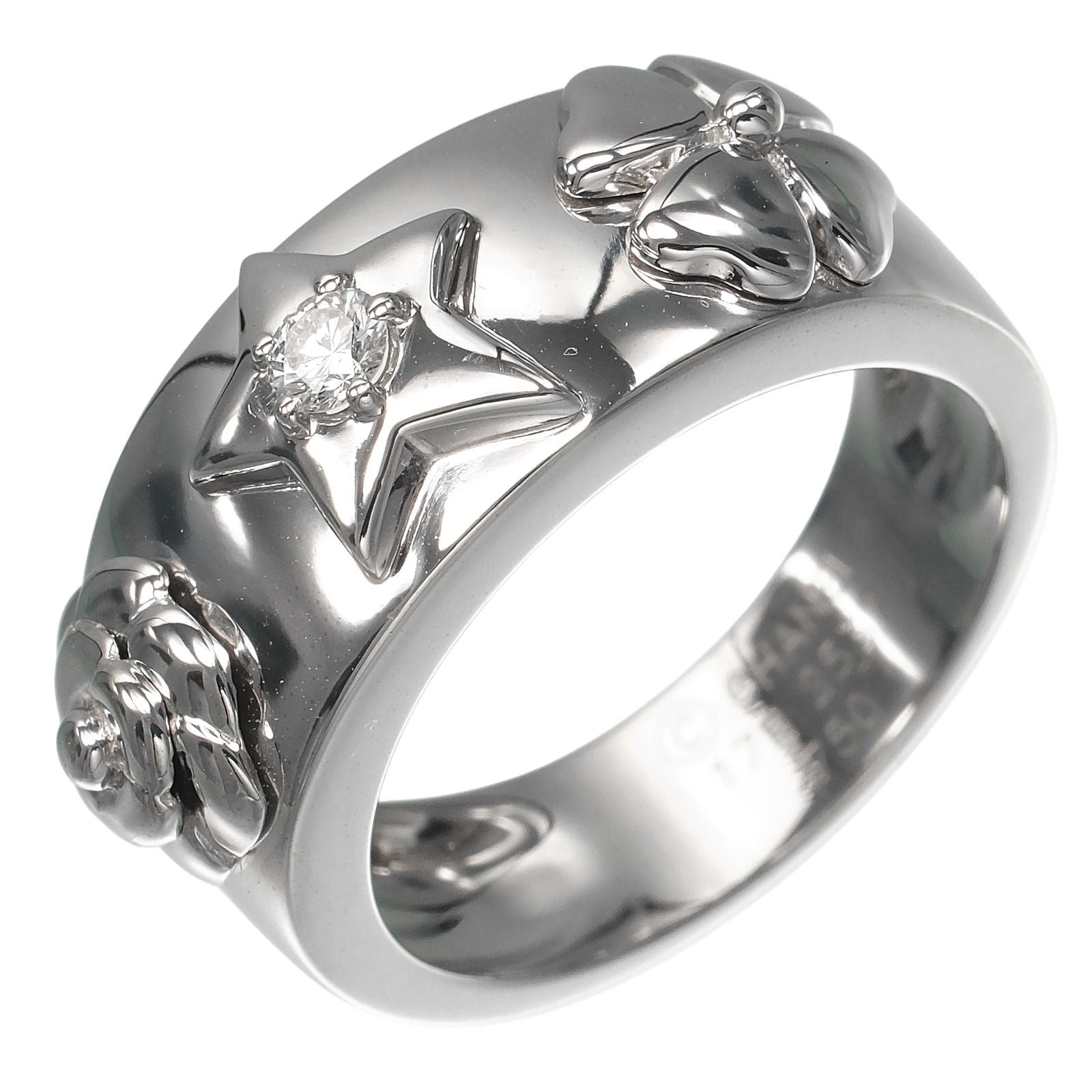 Chanel Three Symbol White Gold Diamond Ring