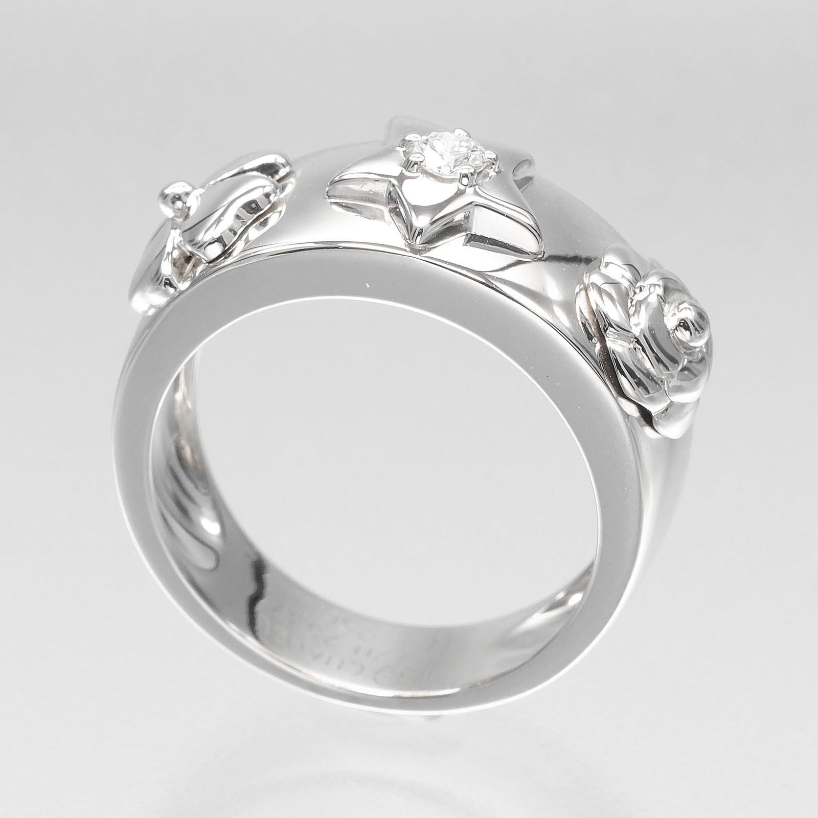 Chanel Three Symbol White Gold Diamond Ring — view 3