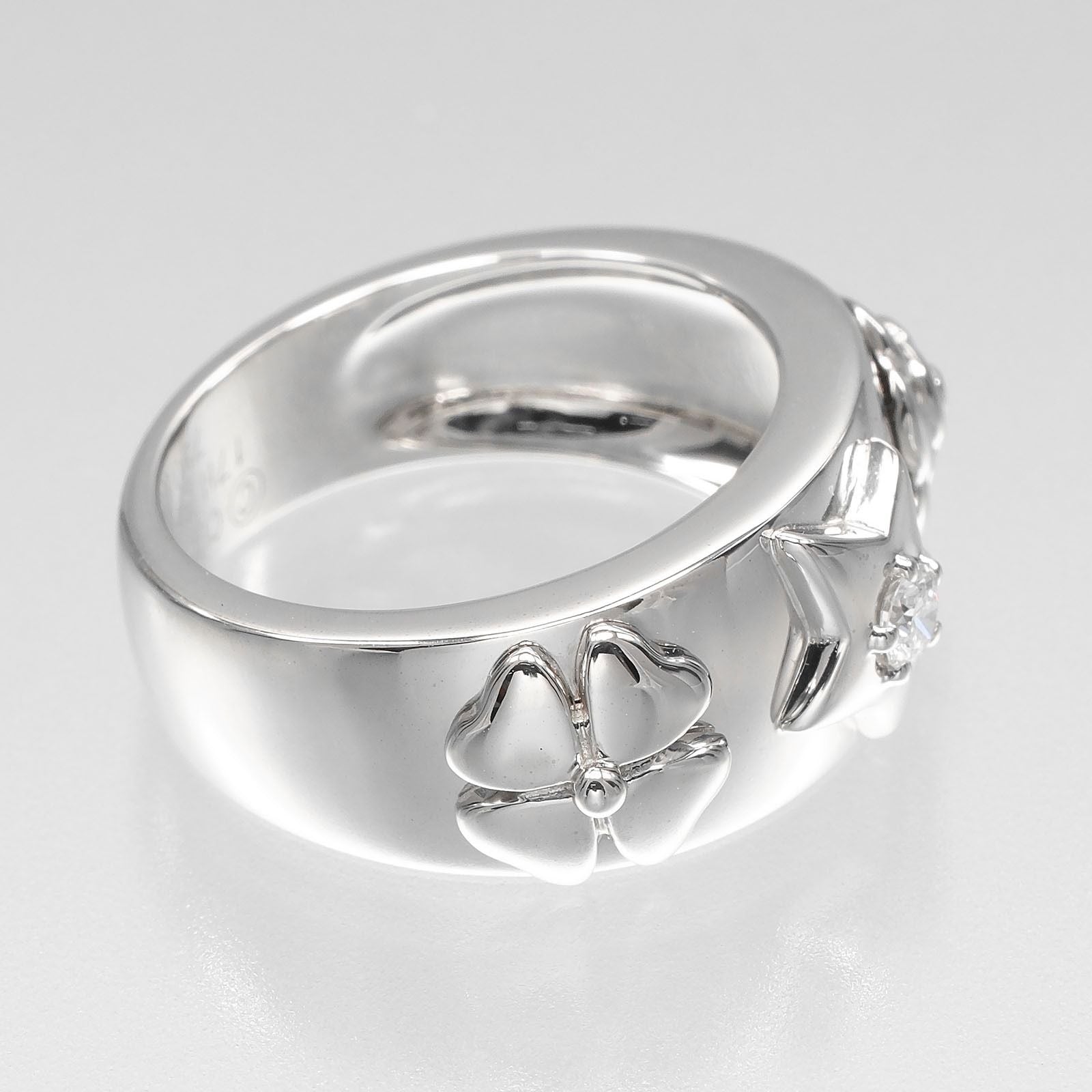 Chanel Three Symbol White Gold Diamond Ring — view 7