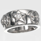Chanel Three Symbol White Gold Diamond Ring — view 4