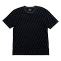 Fendi Short Sleeve T-Shirt FF Motif Crew Neck L Cotton Velour Logo Black