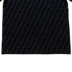 Fendi Short Sleeve T-Shirt FF Motif Crew Neck L Cotton Velour Logo Black — view 6