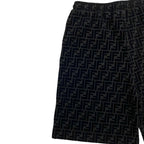 Fendi Shorts FF Motif 46 Cotton Velour Logo Black — view 5