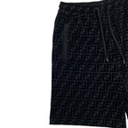 Fendi Shorts FF Motif 46 Cotton Velour Logo Black — view 3