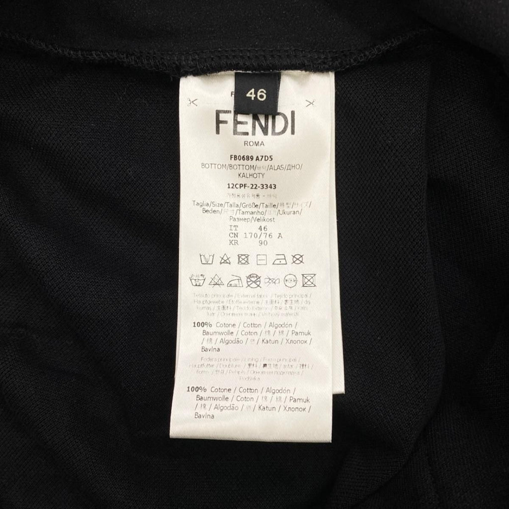 Fendi Shorts FF Motif 46 Cotton Velour Logo Black — view 8