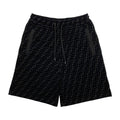 Fendi Shorts FF Motif 46 Cotton Velour Logo Black