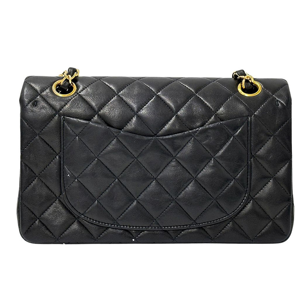 Chanel Quilted 25 Shoulder Bag Lambskin Black Gold Double Flap Chain — view 2