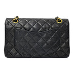 Chanel Quilted 25 Shoulder Bag Lambskin Black Gold Double Flap Chain — view 2