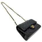 Chanel Quilted 25 Shoulder Bag Lambskin Black Gold Double Flap Chain — view 4