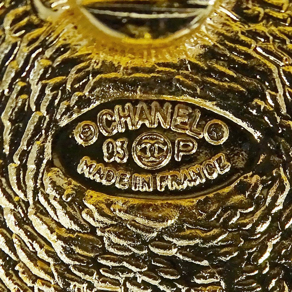 Chanel Earrings Gold Large CC Logo Presence 93 — view 4