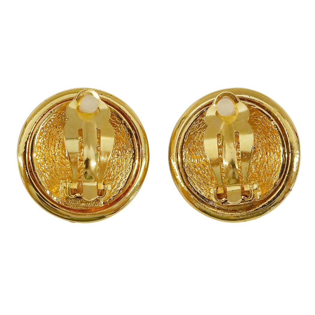 Chanel Earrings Gold Large CC Logo Presence 93 — view 2