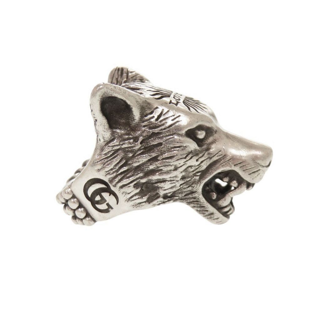 Gucci Anger Forest Wolf Head 925 Sterling Silver Ring — view 5