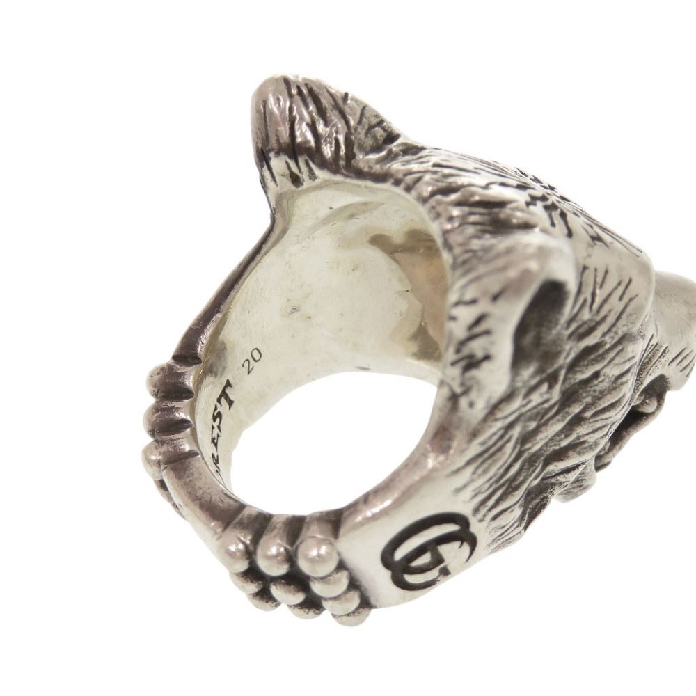 Gucci Anger Forest Wolf Head 925 Sterling Silver Ring — view 7