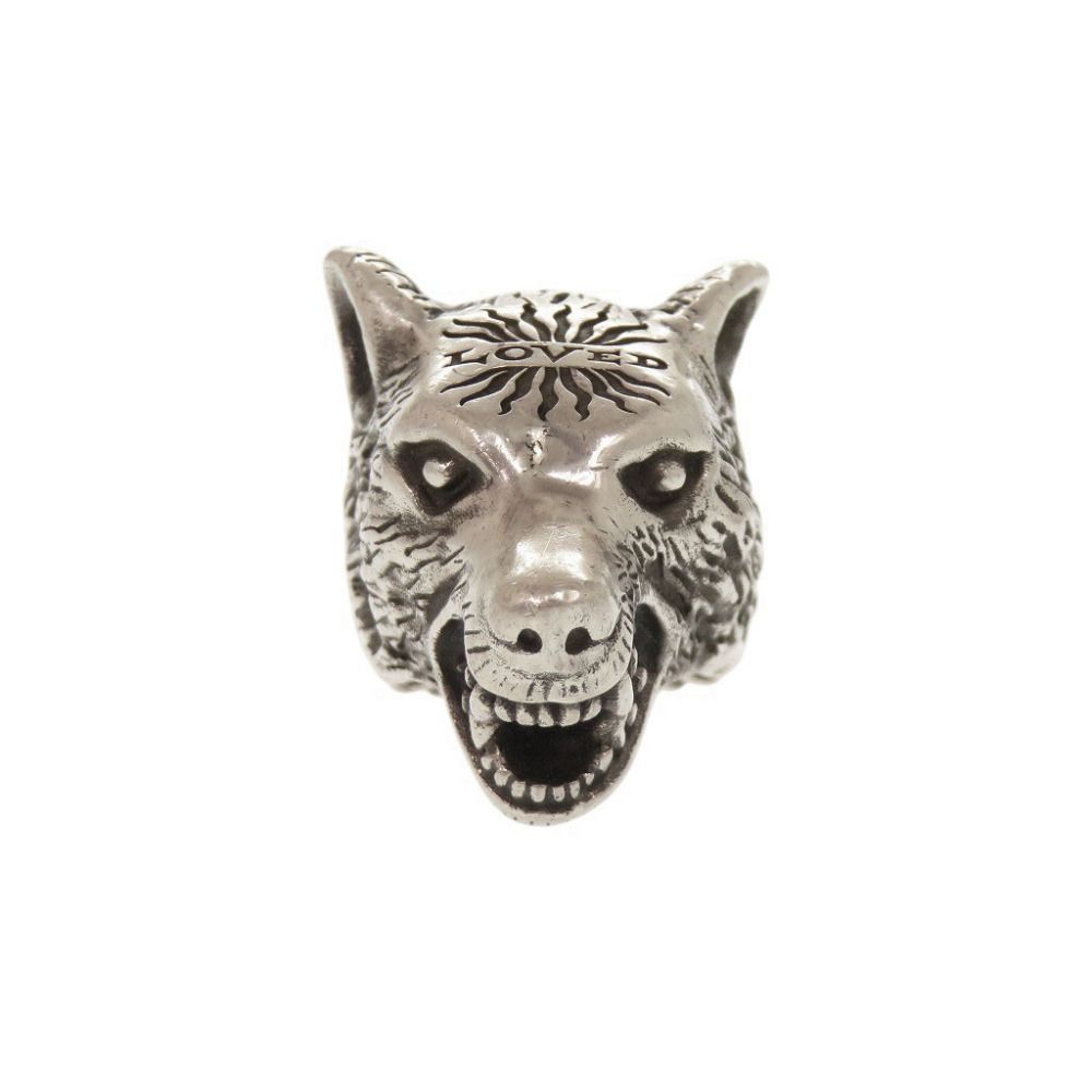 Gucci Anger Forest Wolf Head 925 Sterling Silver Ring