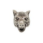 Gucci Anger Forest Wolf Head 925 Sterling Silver Ring
