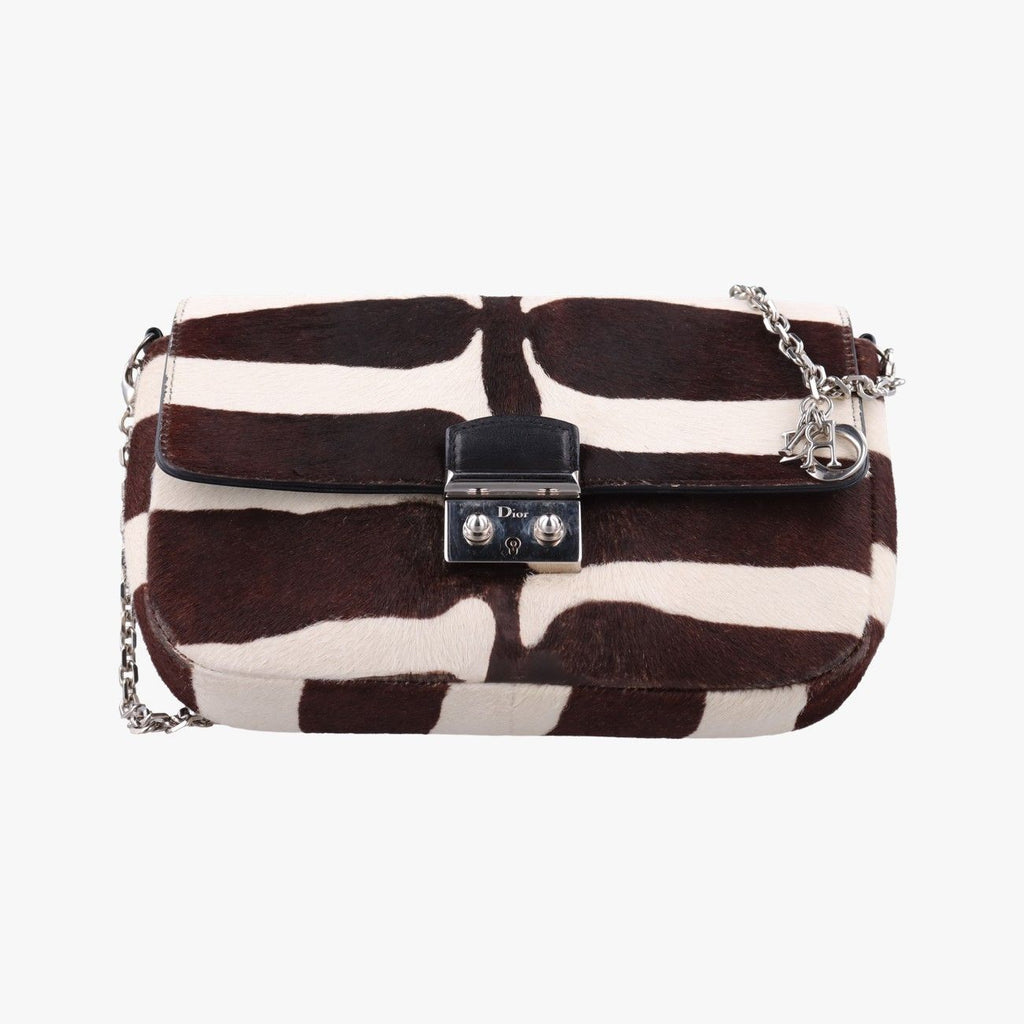 Dior Promenade Zebra Pattern Calf Hair Shoulder