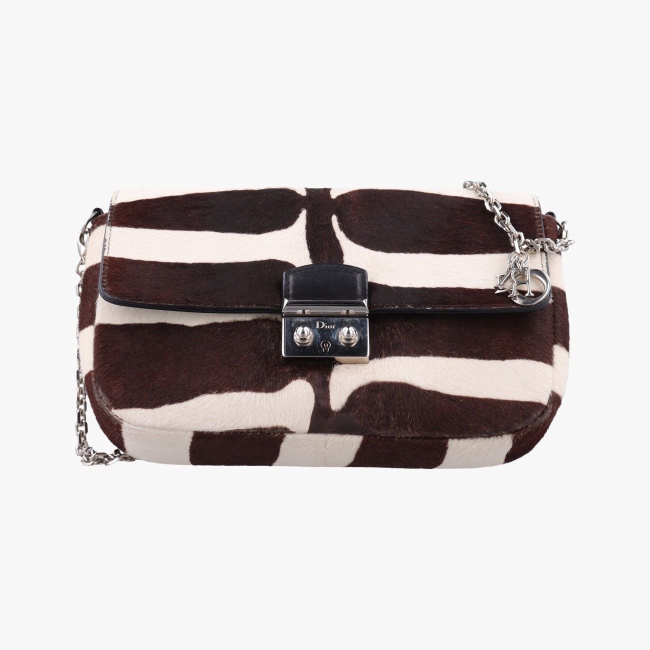Dior Promenade Zebra Pattern Calf Hair Shoulder