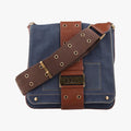 Dior Street Chic Brown Blue Canvas Leather Shoulder
