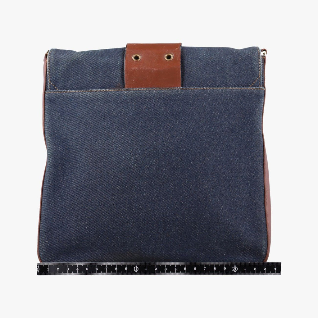 Dior Street Chic Brown Blue Canvas Leather Shoulder — view 2