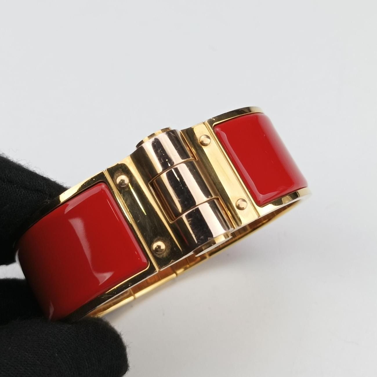 Hermes Clic Clac Red Gold Bracelet — view 5