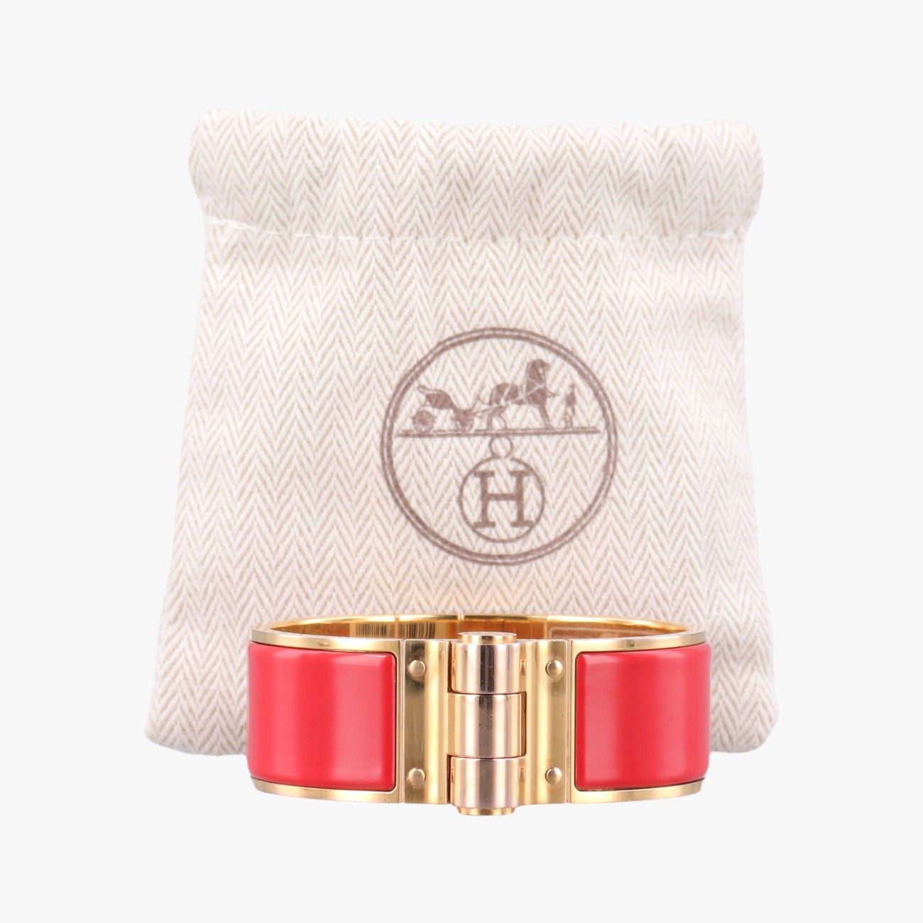 Hermes Clic Clac Red Gold Bracelet — view 4