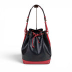 Louis Vuitton Noe Epi Leather Shoulder Bag Drawstring Black Red Noir — view 2