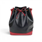 Louis Vuitton Noe Epi Leather Shoulder Bag Drawstring Black Red Noir — view 4