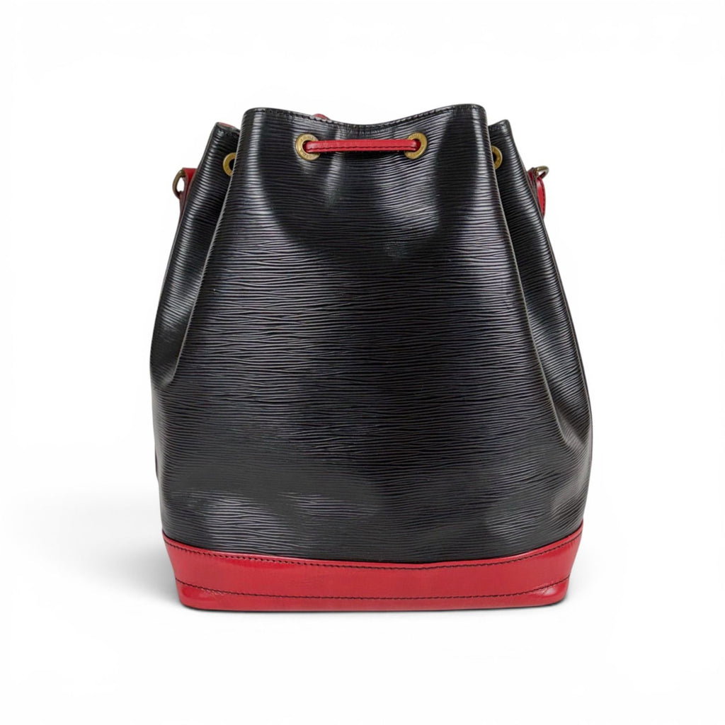 Louis Vuitton Noe Epi Leather Shoulder Bag Drawstring Black Red Noir — view 5