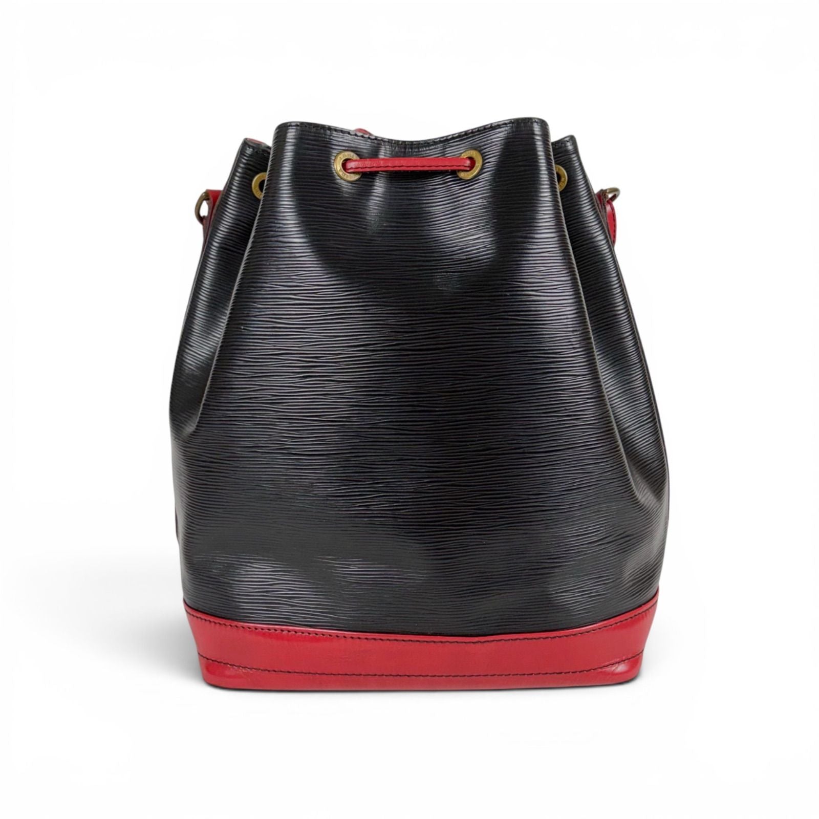 Louis Vuitton Noe Epi Leather Shoulder Bag Drawstring Black Red Noir — view 5