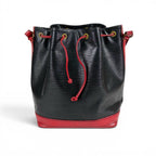 Louis Vuitton Noe Epi Leather Shoulder Bag Drawstring Black Red Noir — view 6