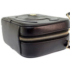 Chanel CC Logo Chain Shoulder Camera Bag Lambskin Black Gold — view 5